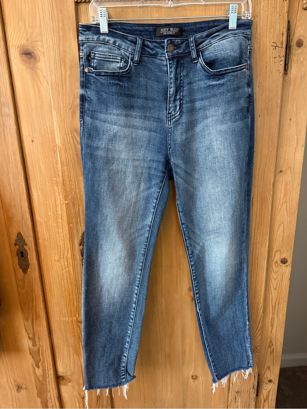 Judy Blue Medium Wash Relaxed Fit Raw Hem